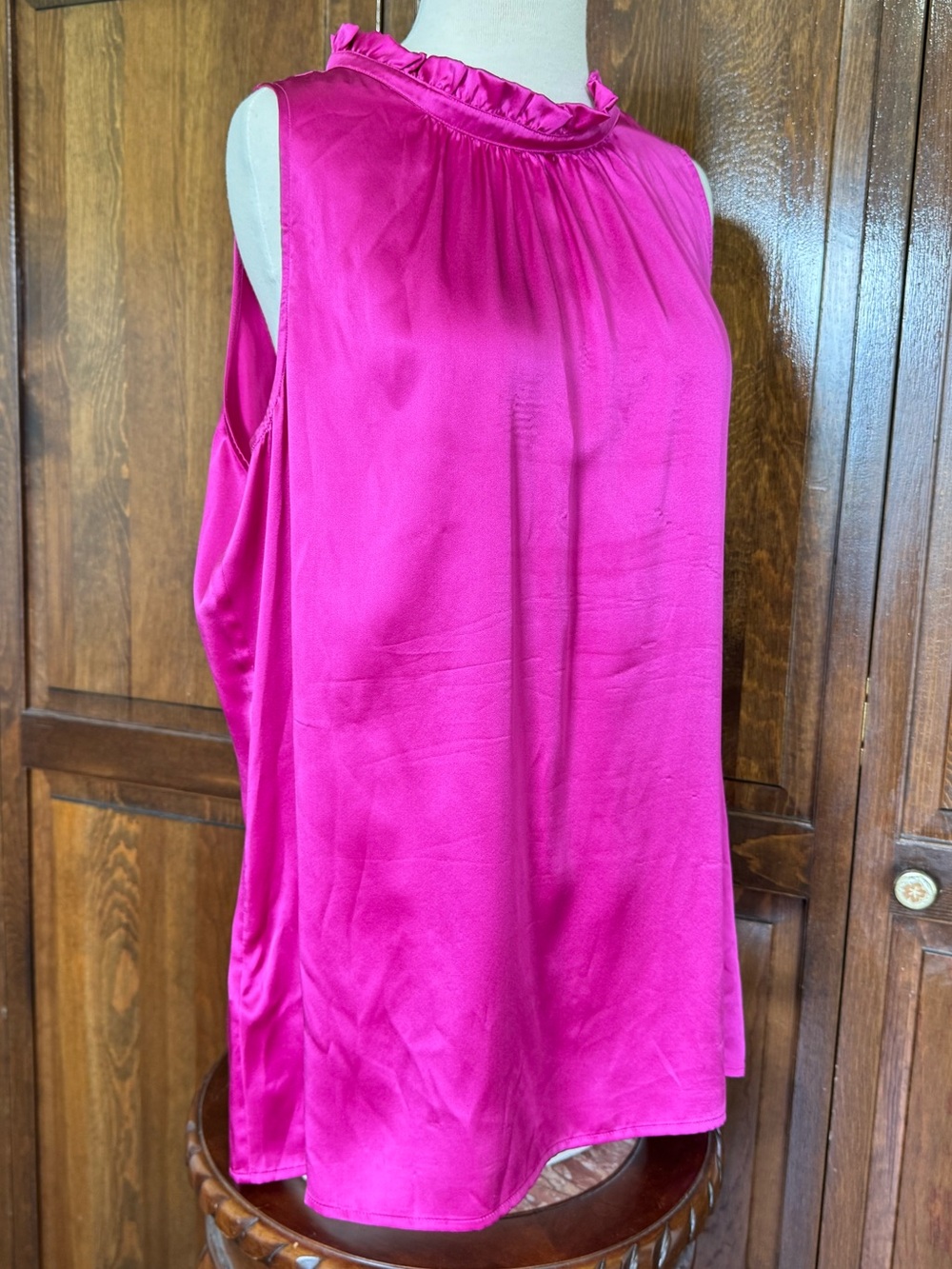 100% Silk Barbiecore | Dopamine | Night Out | Holiday | Cocktail Tank Blouse XL